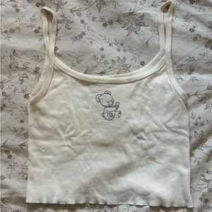 Brandy Melville Cream Chemise with Bear Design